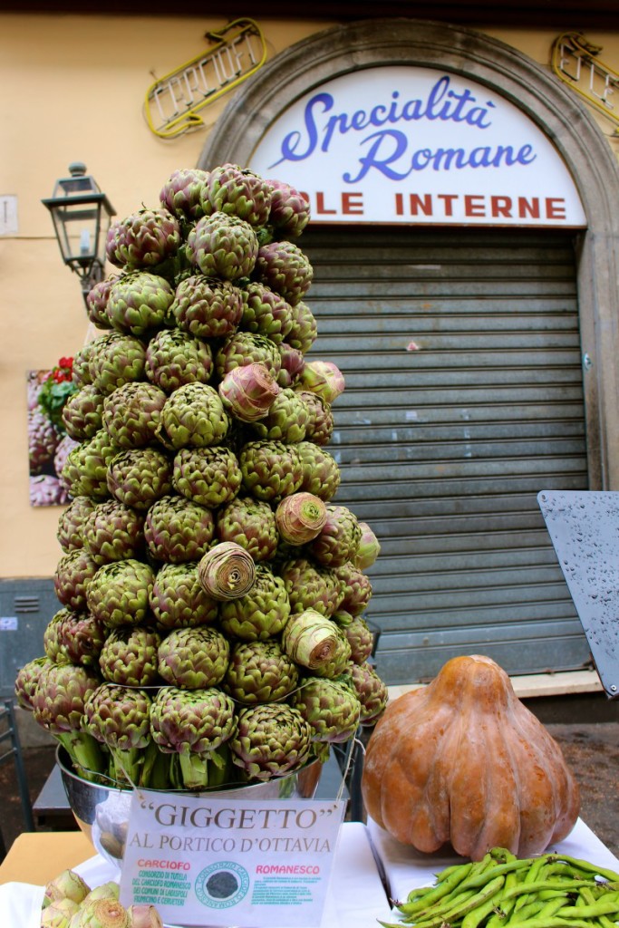 An artichoke display