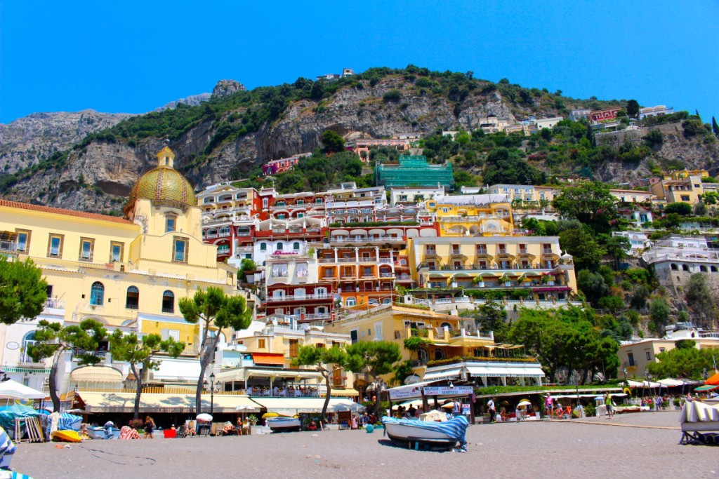 Positano, Italy from the beach