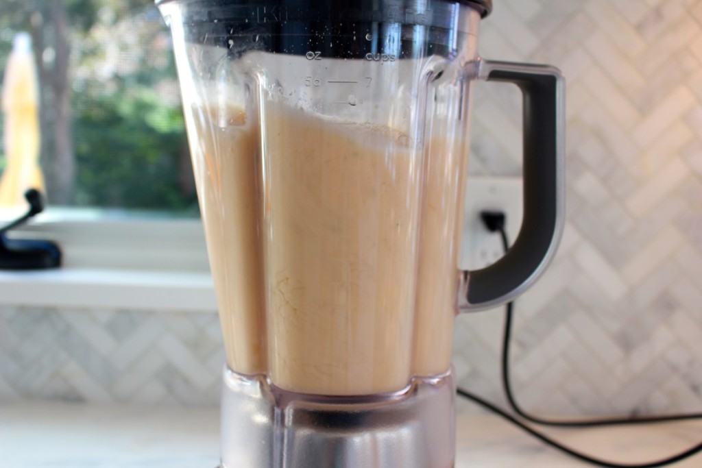 the melon mixture in the blender