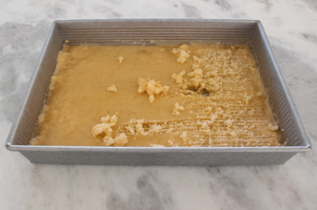 The melon granita in the pan
