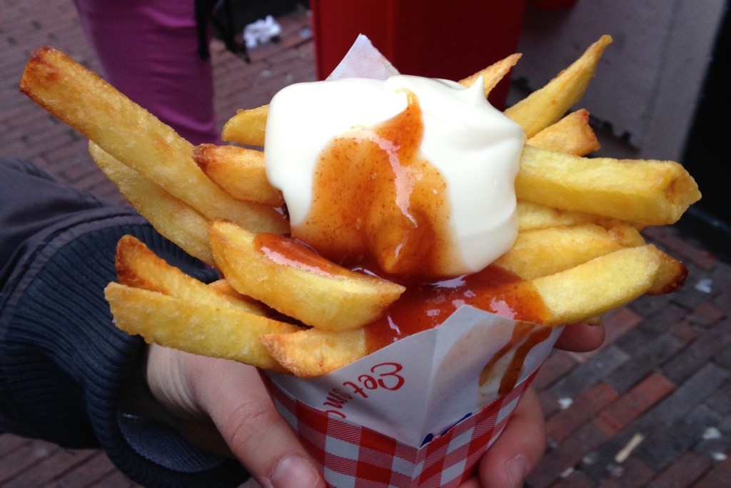 Amsterdam's best fries and mayo, a little extra curry sauce on these guys too