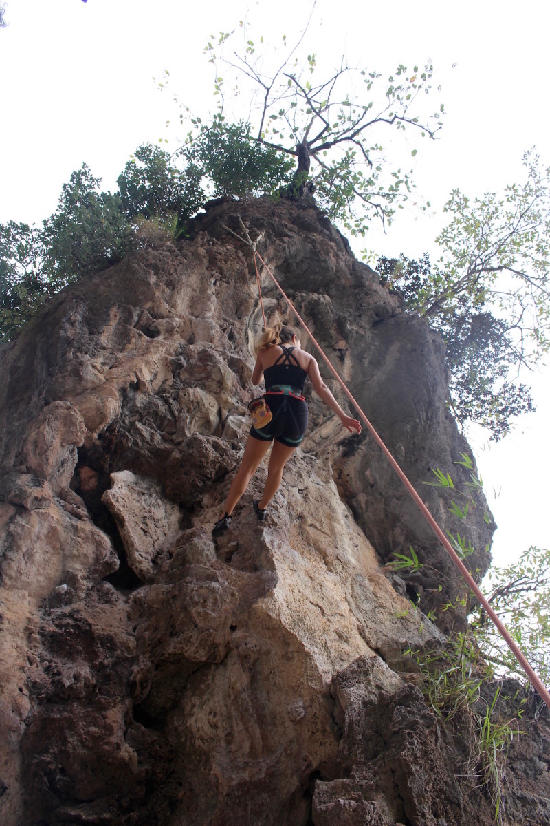 Me belaying down for the first time