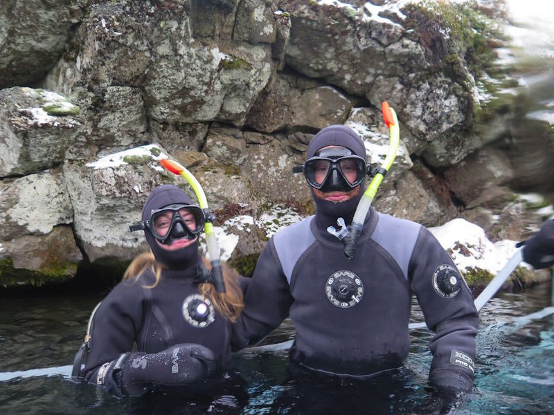 Snorkeling in the Silfra Fissure in Iceland is an absolute must do! #snorkeling #Iceland