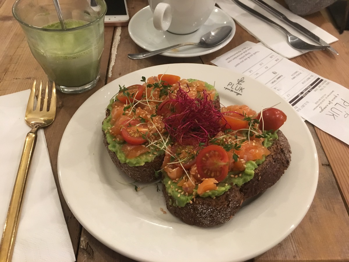 A tasty avocado toast a Pluk Amsterdam for brunch