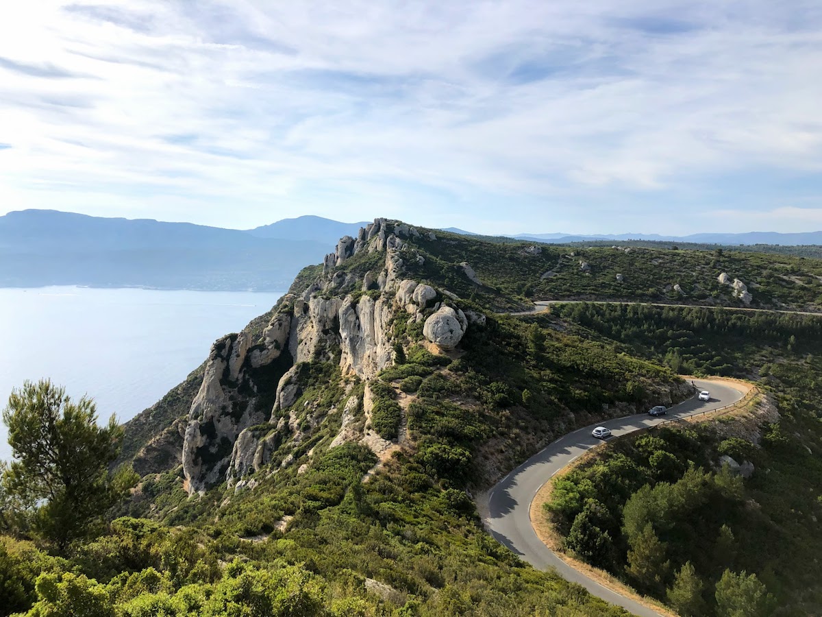 Driving the Route des Cretes in Cassis