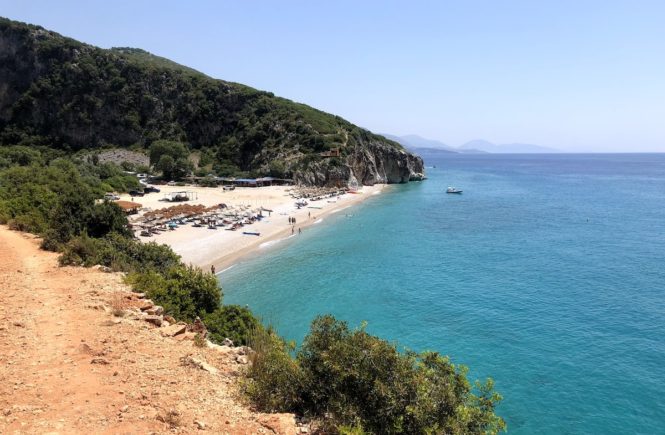 Gjipe Beach, Albania. The view from the hike in.