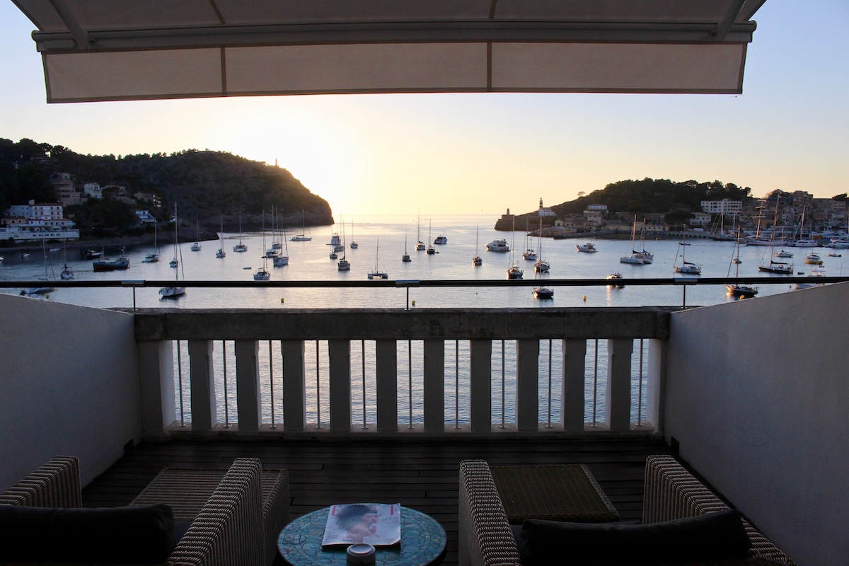 The view from our room at Hotel Esplendido, Port de Soller, Mallorca