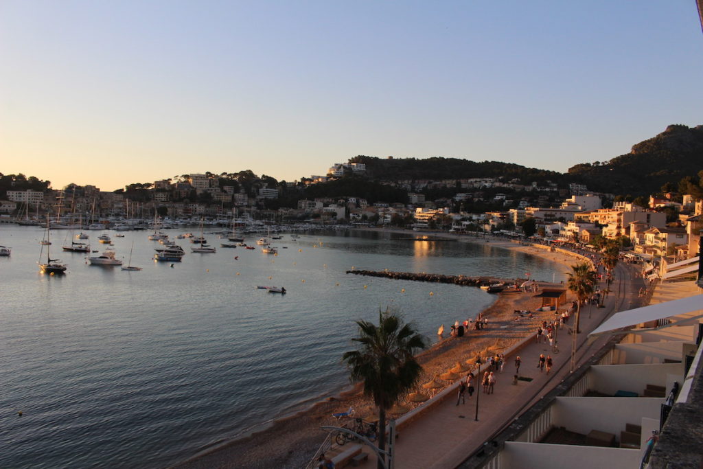 Port de Soller, a view from Hotel Esplendido in the early evening