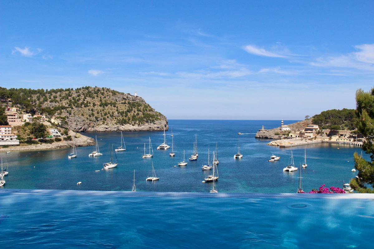 Infinity pool overlooking the sea at Hotel Esplendido, Port de Soller, Mallorca