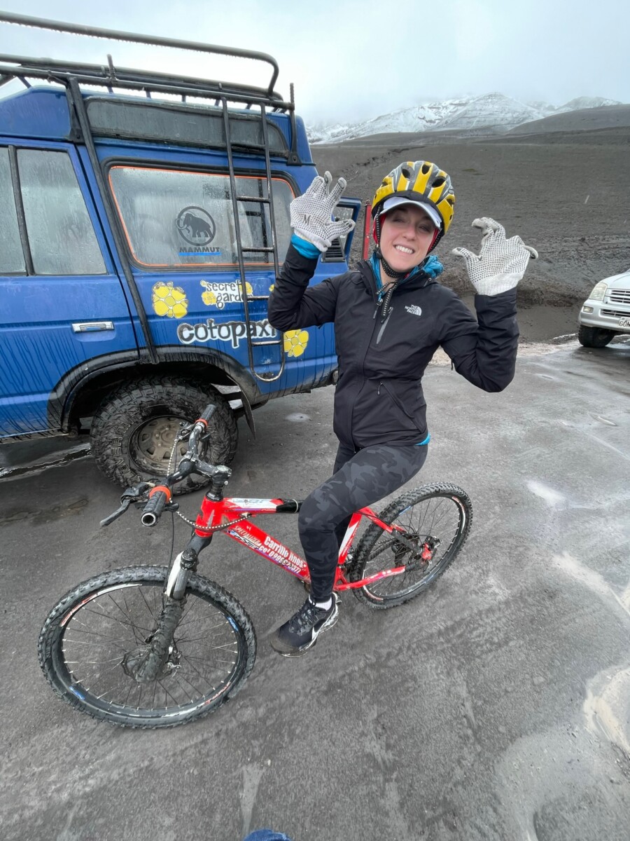 Me on my mountain bike prior to our bike down Cotopaxi