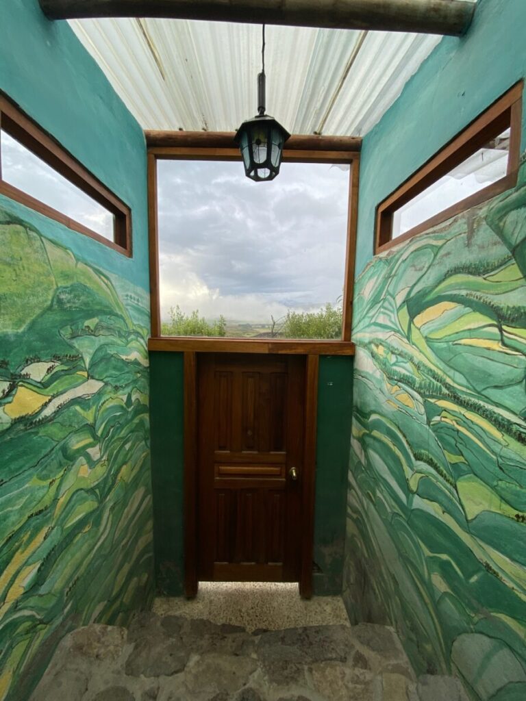 The bathroom at Secret Garden Cotopaxi, what a view!