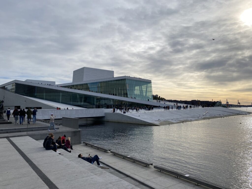 The famous Oslo Opera House, just before sunset