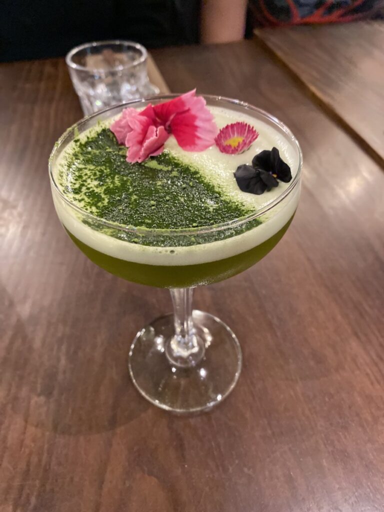 The matcha whisky cocktail at Chateau-X