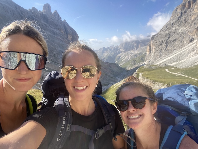 My friends and I on our hike in the Dolomites