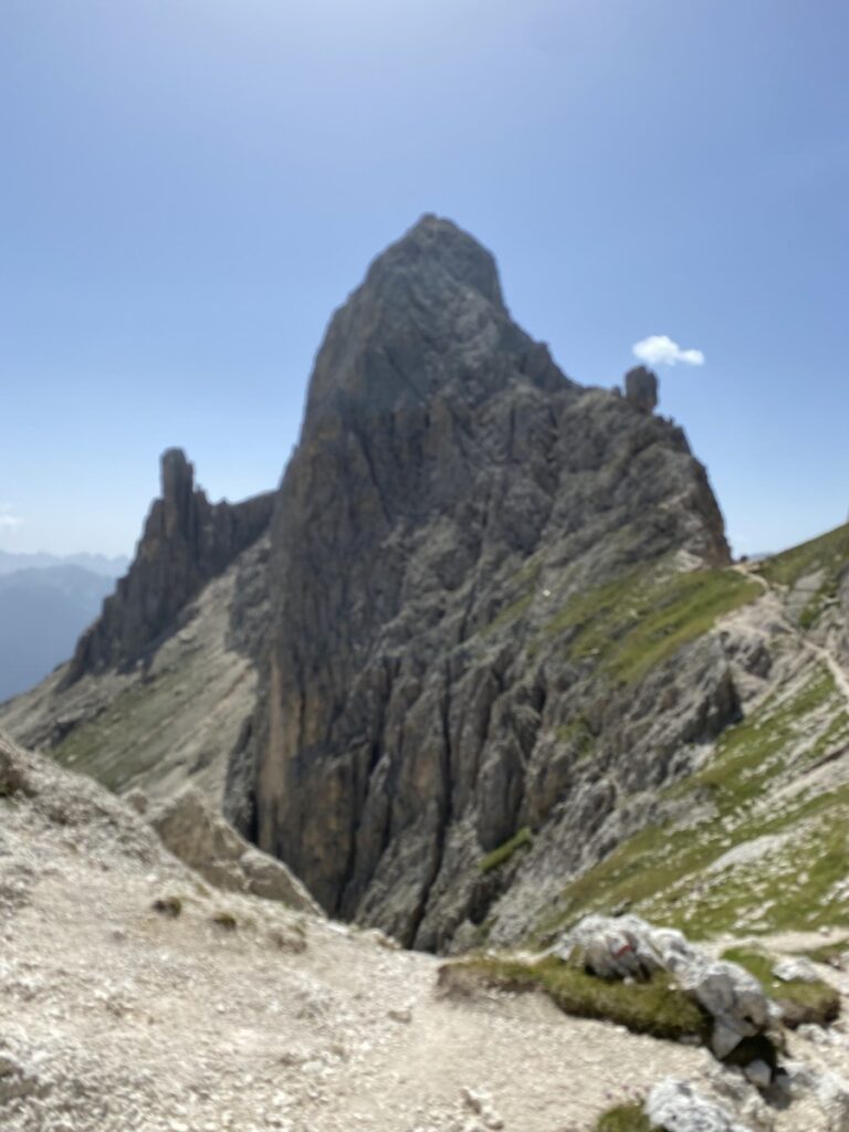A view of rocks on a hike in the Dolomites