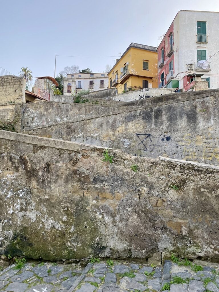 The hike up to the castle in Naples