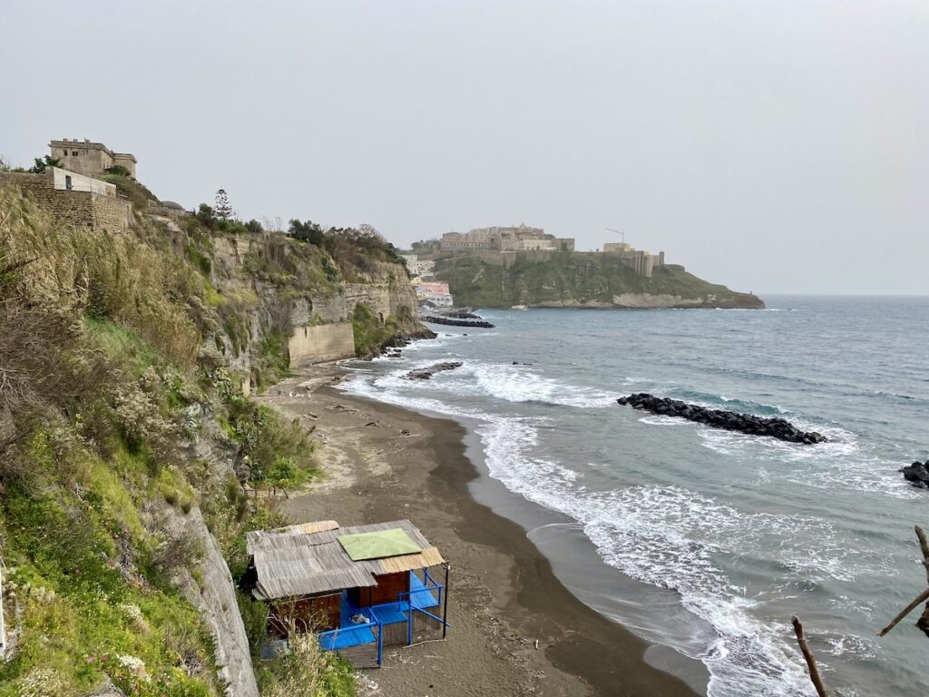 A view of the beach from the stairs 