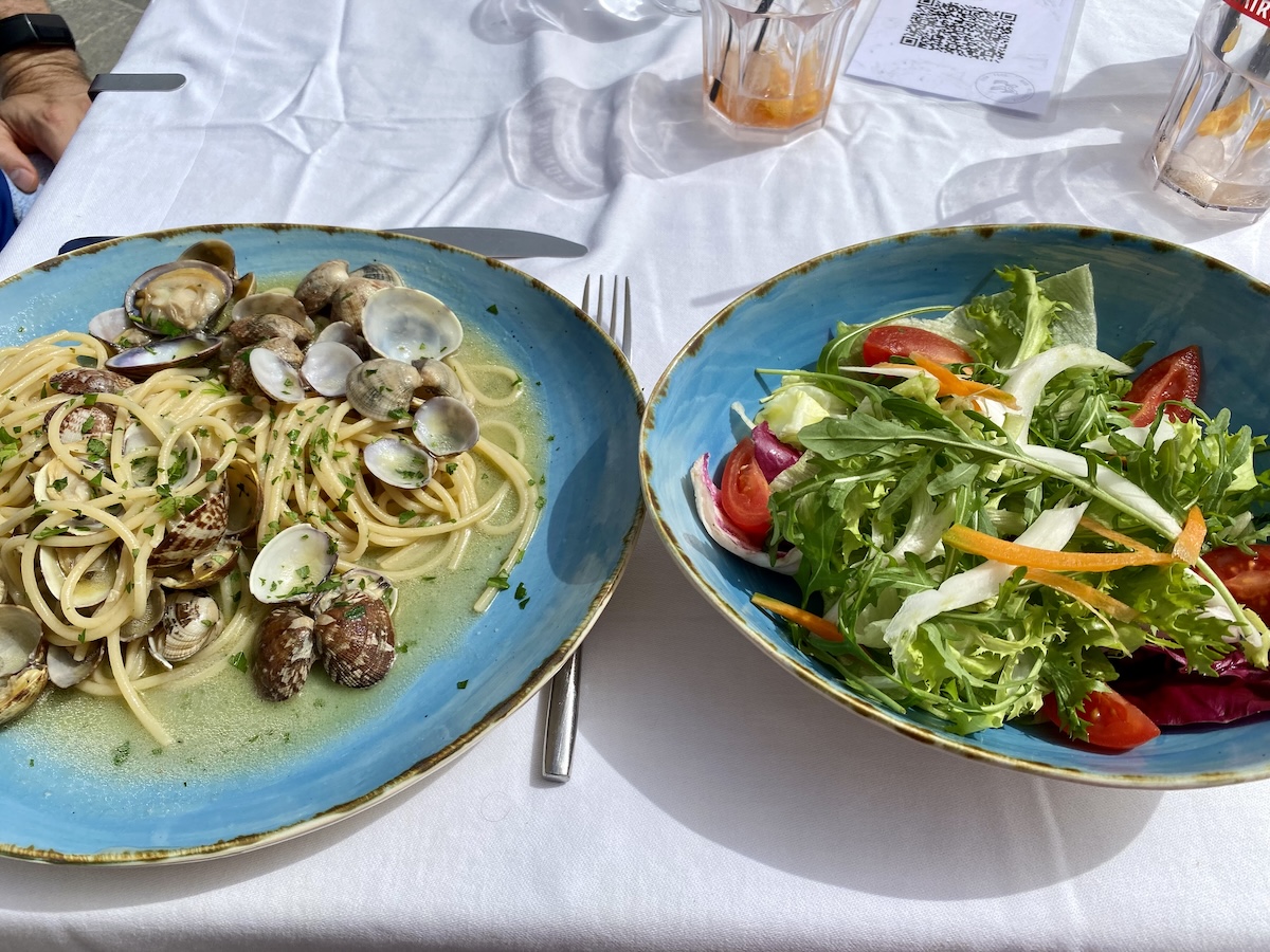 Linguini and a salad
