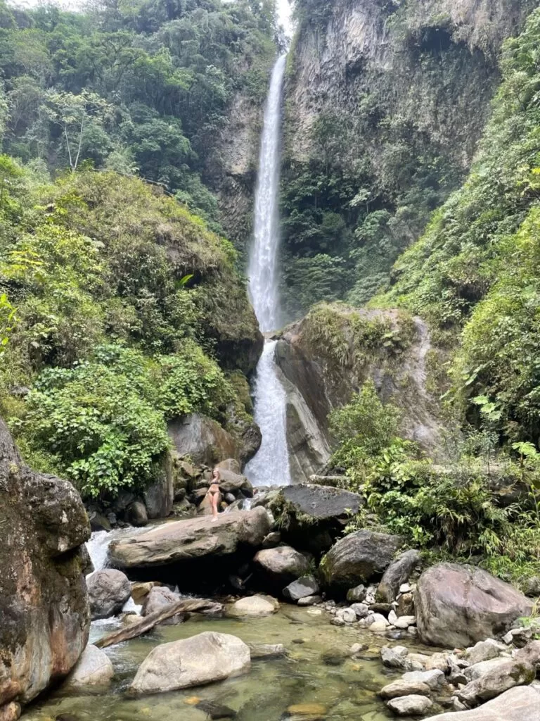 Swimming at Cascada Rocio Machay